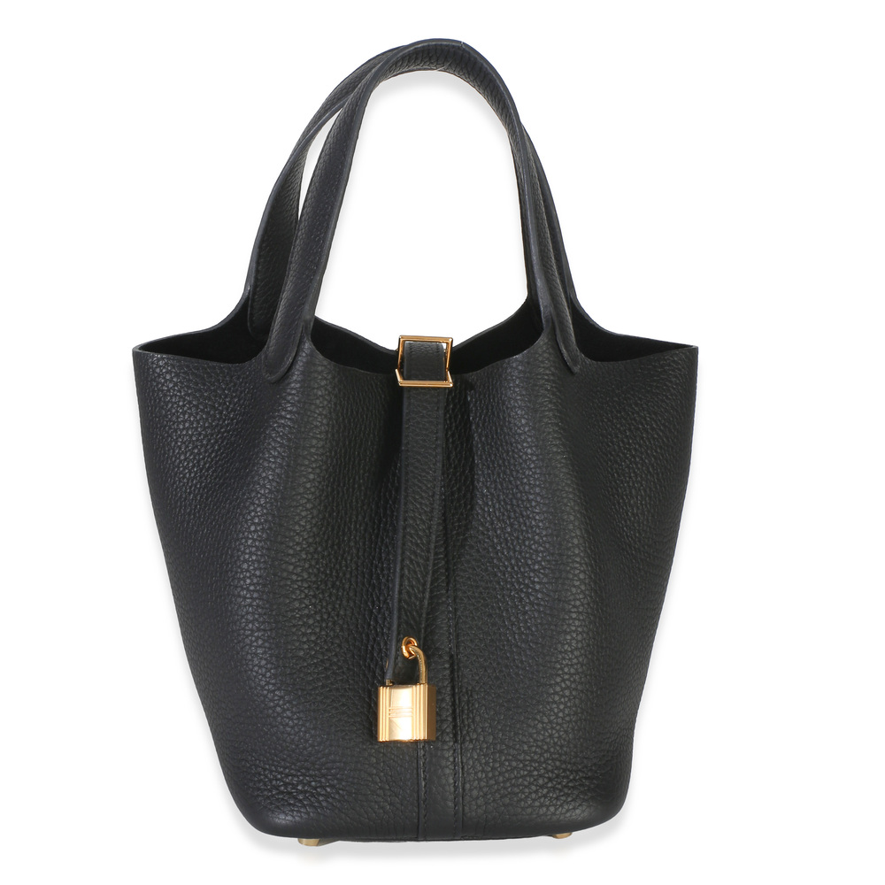 Hermès Black Clemence Picotin Lock 18 PHW
